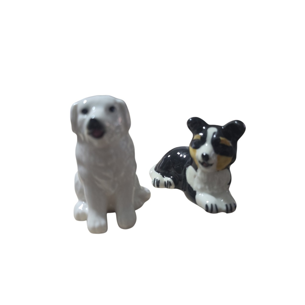 Mini Collie & Pyrenees Salt & Pepper Shakers Farm Dogs Kitchen Decor Ranch Gifts